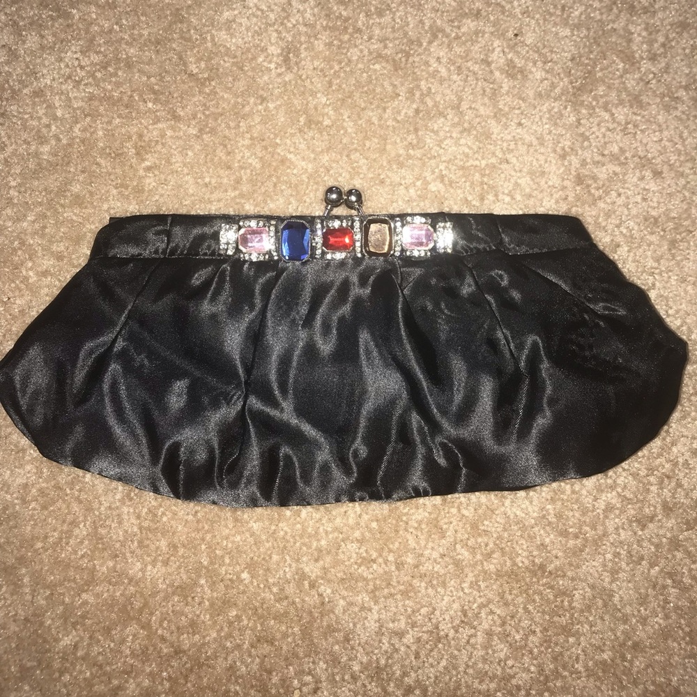 Black Clutch/Mini Purse With Different Rhinestones